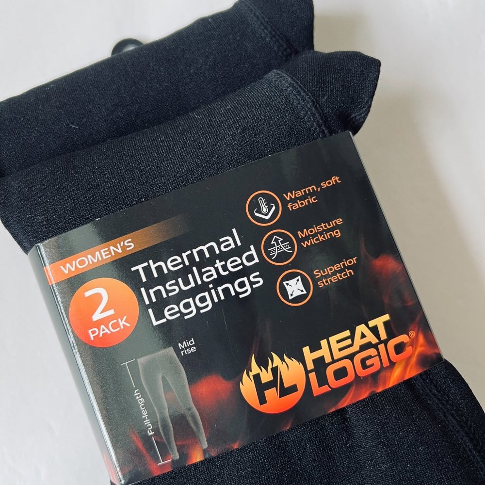 HEAT LOGIC Women's Thermal Insulated Leggings 2 Pack NWT